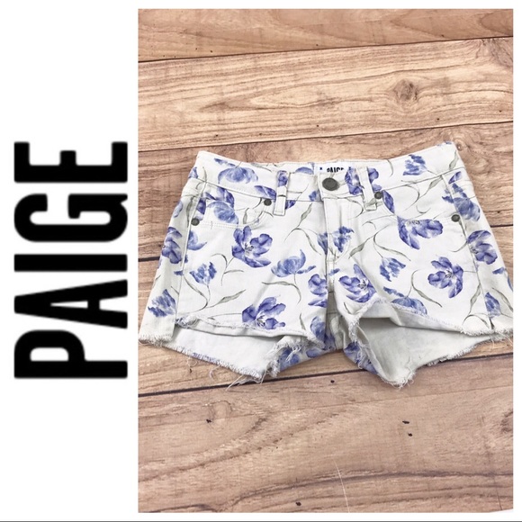 💕SALE💕 Paige Blue White Floral Shorts - Picture 4 of 8
